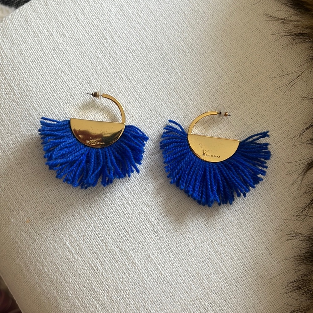 Baublebar earrings bright blue/gold
